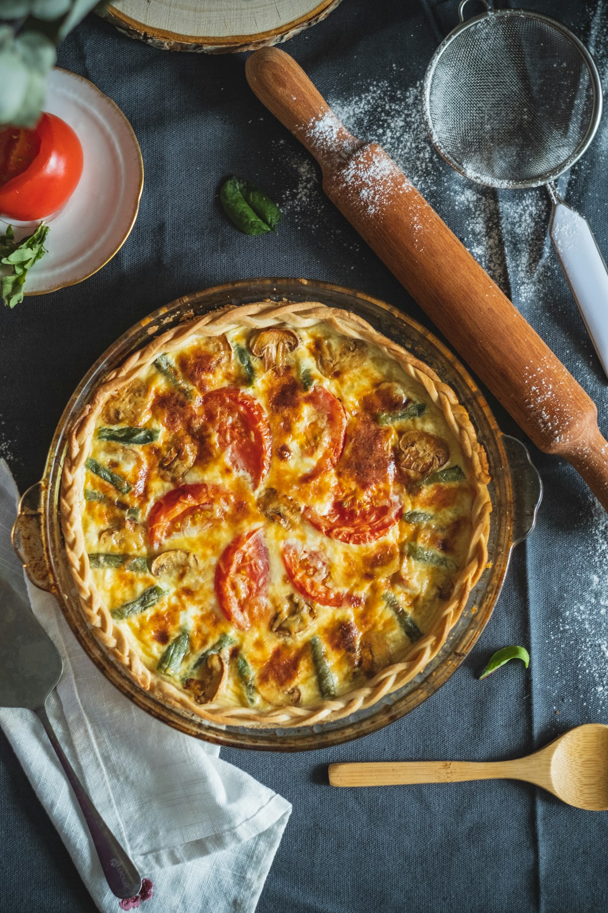 Quiche recién horneado